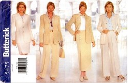 5475  Butterick JACKET, SKIRT, LONG WRAP SKIRT, WIDE CUFF PANTS PATTERN 6-22 3 Sizes Uncut Choice