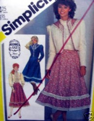 5491 SIMPLICITY GUNNE SAX COUNTRY SKIRT, BLOUSE,  QUILT JACKET PATTERN 6,8,10, CHOICE