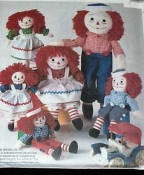 5499 2447 5713 8077 MCCALLS 10,15,20,25'' RAGGEDY ANN & ANDY DOLLS PATTERN