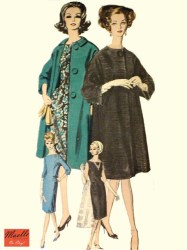 5499 VOGUE 1960s SLIM DRESS SLEEVES OR NOT,FLARE COAT  PATTERN 16