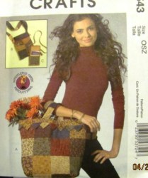 5543 3 LINED SMALL-BIG CONTRAST FABRIC SQUARES BAGS PATTERN