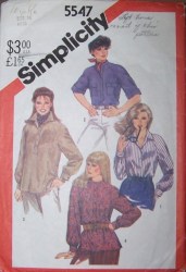 5547  SIMPLICITY TOPSTITCH RAGLAN SHIRT, PULLOVER BUTTON TOP PATTERN 12; 22-24 CHOICE