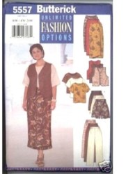 5557 EZ VEST, TOP, LONG SKIRT,SHORTS,PANTS PATTERN 16W-32W 3 SZS