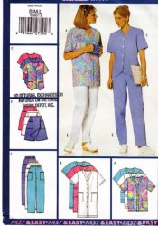 5560 butterick Button Dress, Top, Bottoms, Skort Scrubs Uniform  Pattern  S-L-XXL choice