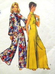 5570 Simplicity 1973 FLARE COLLAR PALAZZO JUMPSUIT SLEEVES OR NOT PATTERN 8 UNCUT