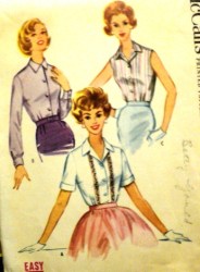5572 1962 BUTTON TUCK IN BLOUSE SLEEVES OR NOT PATTERN 14 34