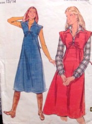 5574 70S EMPIRE TIED COLLAR A-JUMPER PATTERN 13/14 33 1/2''B