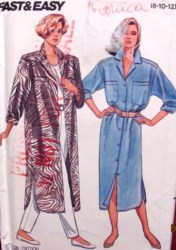 5583 LONG LOOSE BUTTON YOKE COAT-DRESS, PANTS PATTERN 8-12