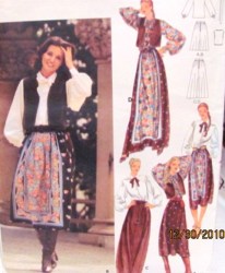 5583 FOLKSY LS BLOUSE,PEASANT SKIRT LENGTHS,VEST PATTERN 14