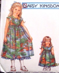 5585 DK CAP SLV EMPIRE DRESS,SLIP,18'' DOLL DRESS PATTERN 3-6,5-8