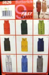 5626 9 EZ STRAIGHT JUMPER LENGTHS,BUTTONS OR NOT PATTERN 6-10