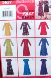 5627 9 EZ SS-LS DRESSES LENGTHS PATTERN 8-24 3 SIZES
