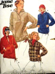 5628 BUTTERICK JANE TISE DRAWSTRING POCKET TOP HOOD OR NOT PATTERN 10,12