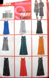 5628 Butterick  9 EZ SLEEVELESS A-LINE JUMPER LENGTHS PATTERN 6-10,12-16 choice uncut