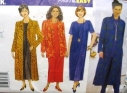 5635 LONG JACKET, DUSTER, LONG DRESS, TOP, PANTS PATTERN 16W-32W