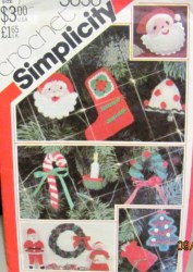 5636 CROCHET XMAS ORNAMNT, SANTA DOLLS, WREATH, PILLOW PATTERN