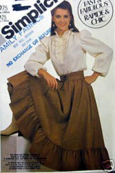5648 RUFFLE COUNTRY SKIRT,BLOUSE, CINCHER PATTERN 8--16 3 SZ