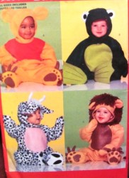 5657 BABY BEAR, FROG, COW, LION COSTUME PATTERN S-XL