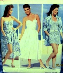 5672 BUTTERICK SHIRT, BUSTIER TOP, FLARE LONG SKIRT, SHORTS PATTERN 8-12 OR 14-18 CHOICE uncut