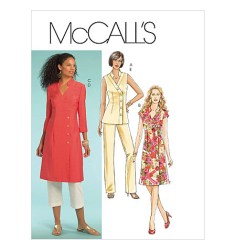 5672 McCalls TUNIC & PANTS LENGTHS, ASYMMETRIC DRESS PATTERN 6-14; or 16-22 choice uncut