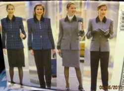 5695  Butterick LINED LONG COLLAR JACKET, SKIRT,  PANTS PATTERN 8-12 or 20-24 Choice Uncut