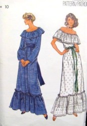 5698 PEASANT TOP,SLIP,LONG DIRNDL SKIRT,SASH PATTERN 8,10,12