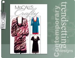 5706 MCCALLS INSET GATHERED CONTRAST PULLOVER DRESS PATTERN 8-16, 18W-24W choice