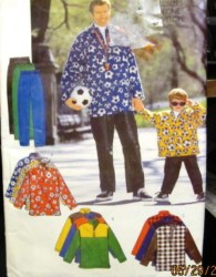 5709 Butterick  FATHER SON ZIPPY LS TOP, PANTS PATTERN S-XL,2-8 uncut