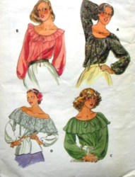 5714 RUFFLE OR NOT OFF SHOULDER PEASANT BLOUSE PATTERN 6 or 8-10