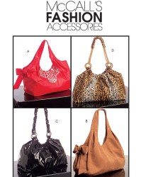 5719 McCalls  4 LINED HOBO SLING HANDLE DECORATIVE BAGS PURSE PATTERN uncut