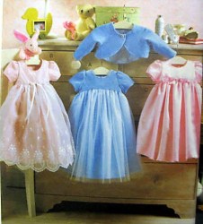 7818 VOGUE BABY CROP JACKET, EMPIRE FLARE DRESS PATTERN NB-XL