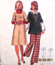 5735 Butterick MATERNITY YOKE A-JUMPER, TOP, FLARE PANTS PATTERN  14, 12 or 10 choice uncut