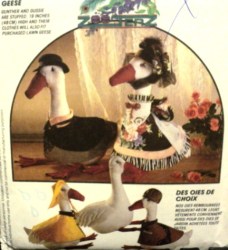 5736 McCalls  19'' STUFF COUNTRY GEESE, SLICKER, DRESS, HAT, SHIRT PATTERN