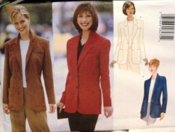 5736 Butterick  EZ LINED LONGER 1-2 BUTTON COLLAR JACKET PATTERN 8-12 uncut