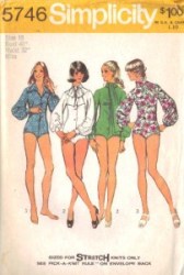5746 STRETCHY LONG SLEEVE 1973 BODYSUIT PATTERN 10,12,14