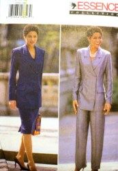 5750 Butterick  FIT LINED 2 BREASTED JACKET, SKIRT, CUFF PANTS PATTERN 8-12 or 14-18 choice uncut