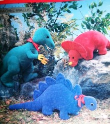 5753 455  BUTTERICK 3 23''- 9'' HIGH DINOSAUR DOLLS 1987 PATTERN