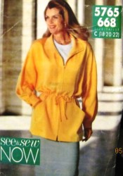5765 BUTTERICK ECONO LONG DRAWSTRING COLLAR JACKET, SKIRT PATTERN 18-22; 6-10 CHOICE
