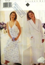 5774 EZ LONG WRAP ROBE,BELT, STRAPPY NIGHTGOWN PATTERN XS-M-XL