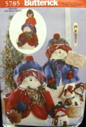 5785 BUTTERICK 28'' SNOWMAN, SNOWLADY, SNOWBABIES, CLOTHES PATTERN