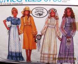 5790 MCCALLS BRIDES/ MAID EMPIRE 77 SS-LS RUFFLE DRESS, APRON PATTERN 9