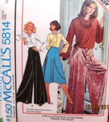 5814 FLARE 1977 PANTSKIRTS 2 LENGTHS PATTERN SM 10-12