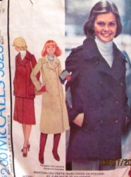 5828 '77 2 BREASTED POCKET COAT, JACKET,SKIRT PATTERN 16 or 12