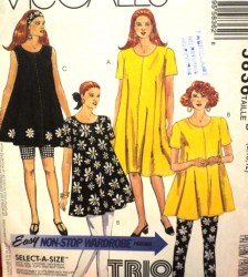 5836 MAT SWING DRESS,TUNIC,LEGGING LENGTHS,HEADBND PATTERN 8-12