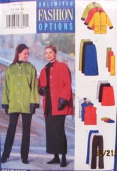 5840 REVERSE JKT, VEST, SKIRT LENGTHS, PANTS,SCARF PATTERN 14-24