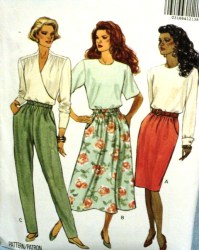 5857 BUTTERICK SO EZ TAPER-A-SKIRT LENGTHS, PANTS PATTERN 18-22