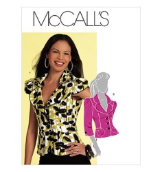 5859  McCalls CLOSE FIT PEPLUM SS-LS BUTTON JACKET PATTERN 12-18 or 4-12 choice 