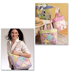 5866 CONTRAST SECTION HANDLED 13x13'' TOTE BAGS PATTERN