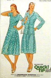 5867 BUTTERICK 1970s SS A-DRESS, BUTTON JACKET KNIT PATTERN 10