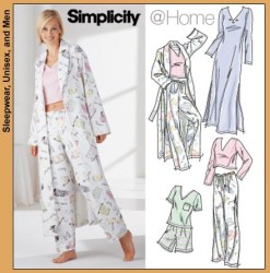 5877 SIMPLICITY ROBE, KNIT GOWN, BOTTOMS, TOP LENGTHS PATTERN XXS-S, MD-XL UNCUT